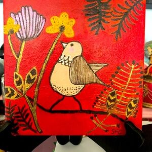 Acrylic on tile hand paintings